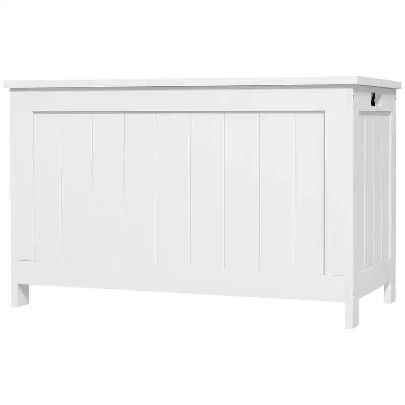 29.9 Storage Trunk w/ 2 Safety Hingesen Storage Bench w/ Side Handles, Storage Chest for Playroom
