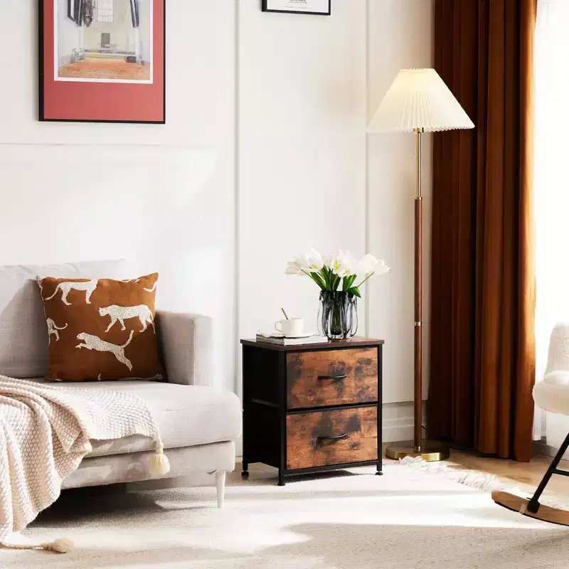 Modern 7-Drawer Dresser: Metal and Wood Design