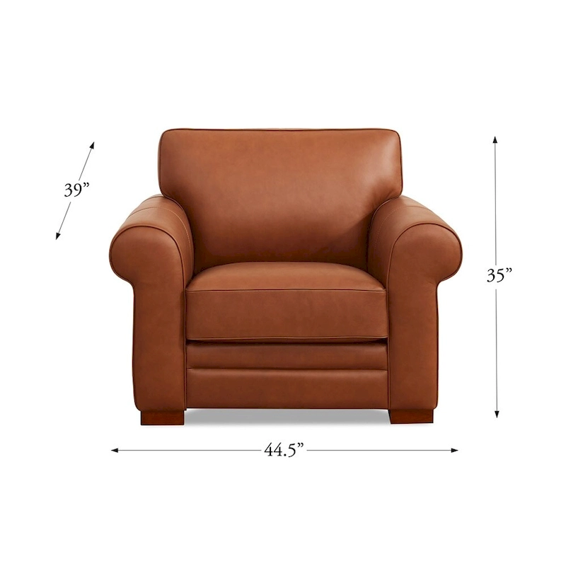 Hydeline Brookfield Top Grain Leather Sofa Set, Sofa, Loveseat and Chair