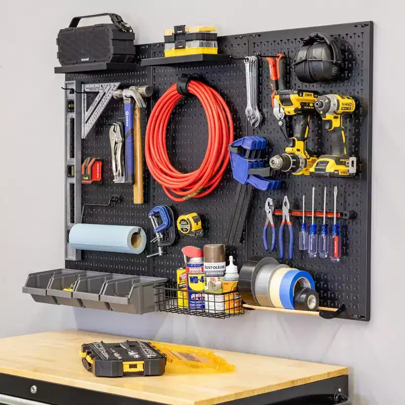StoreYourBoard 51 x 32 Pristine PRO Pegboard | 23 Attachments