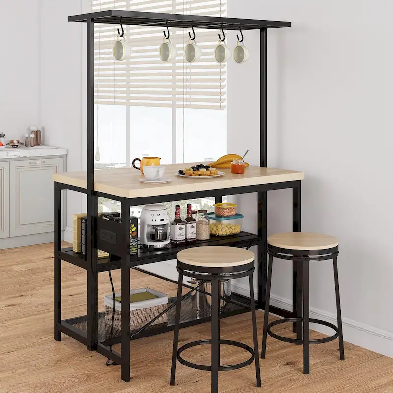 47 Kitchen Island Table Microwave Stand Oven Shelf with Storage - 47D x 28W x 72H