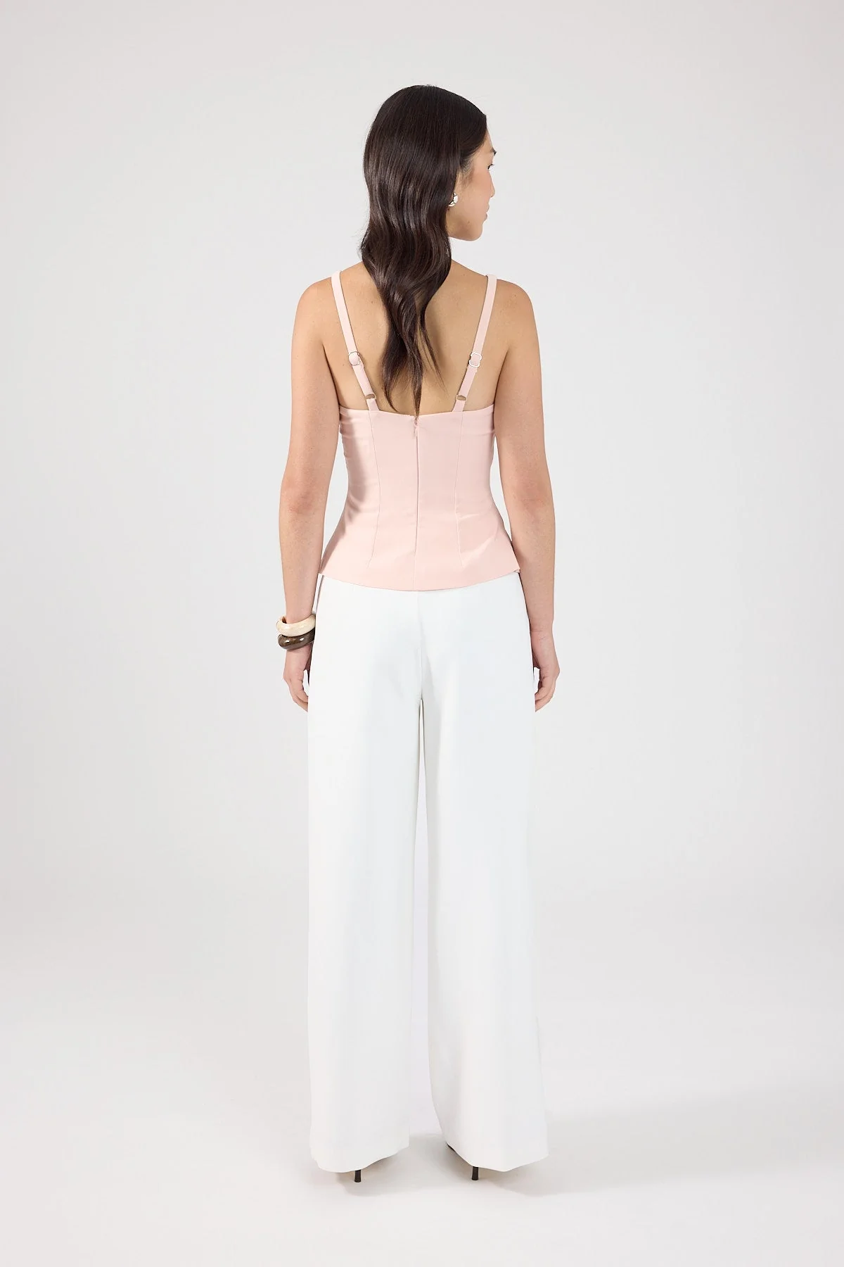 High Rise Suiting Pants White
